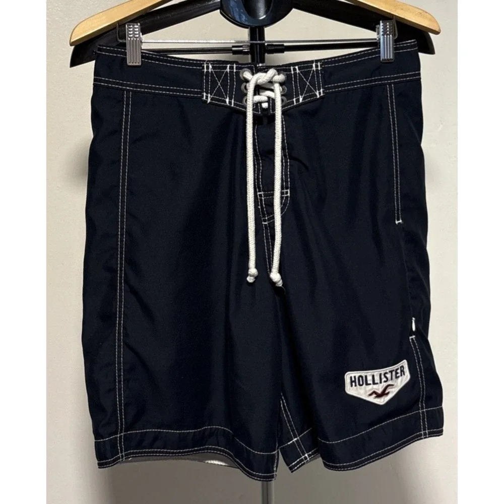 Hollister California Spell out Blue Lightweight Board Shorts Size Small S
